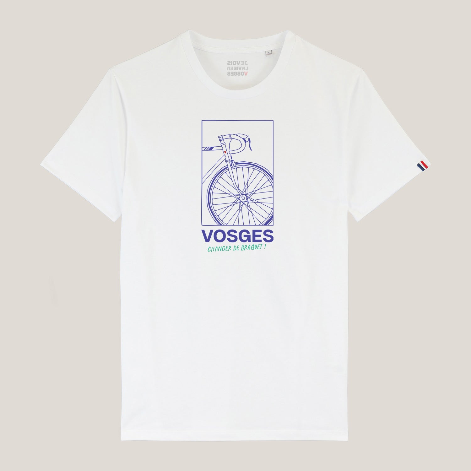 t-shirt blanc changer de braquet vue de face