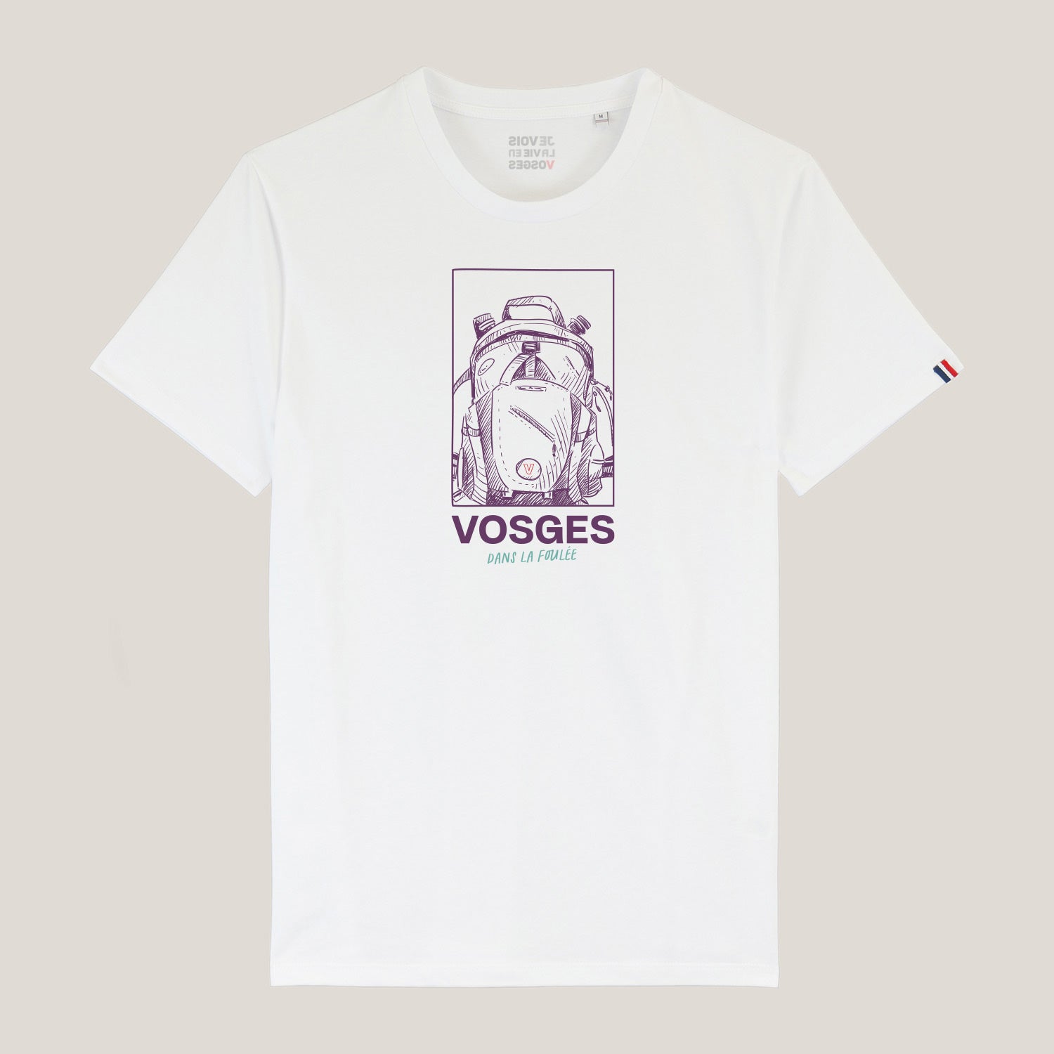 t-shirt blanc dans la foulée vue de face