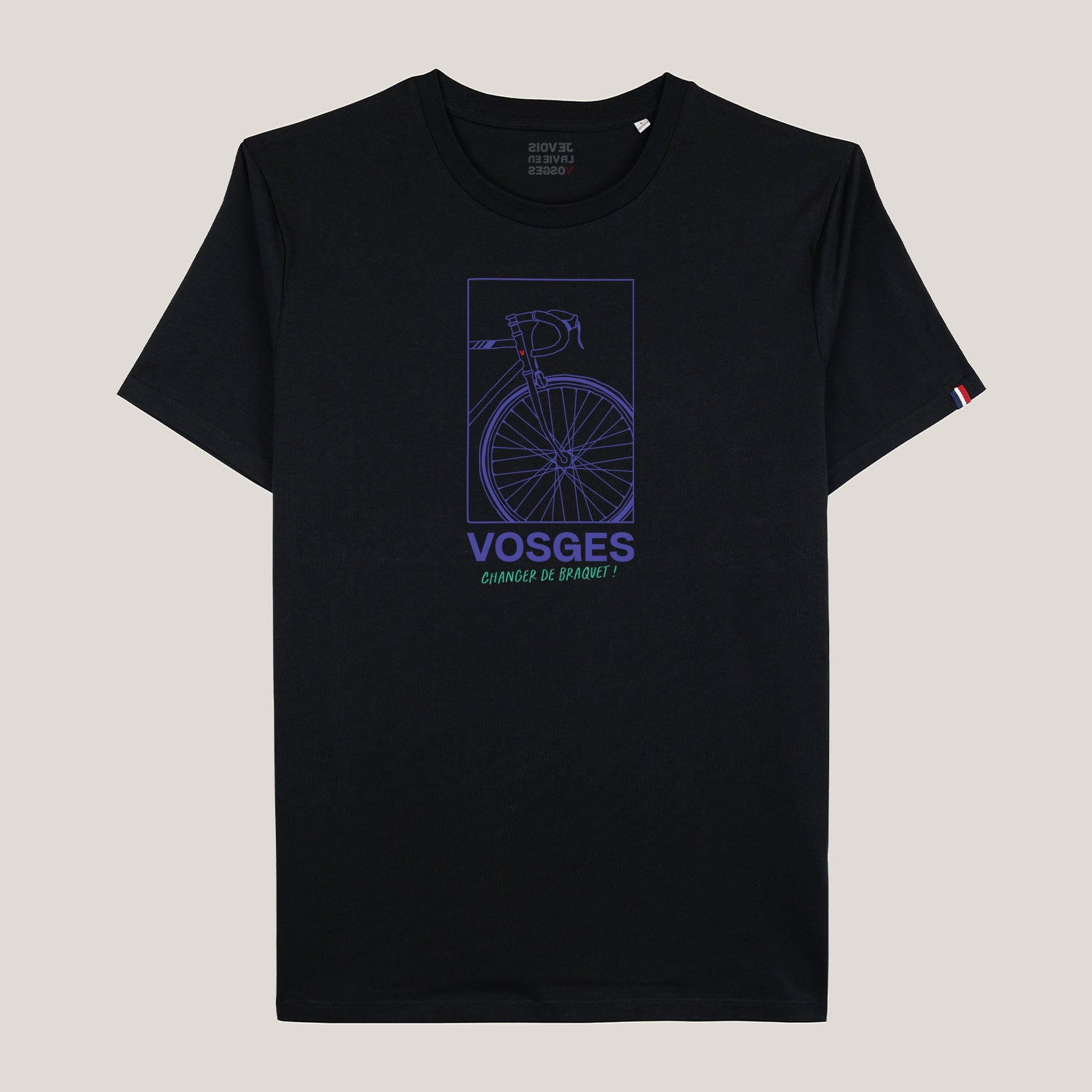 t-shirt noir changer de braquet vue de face
