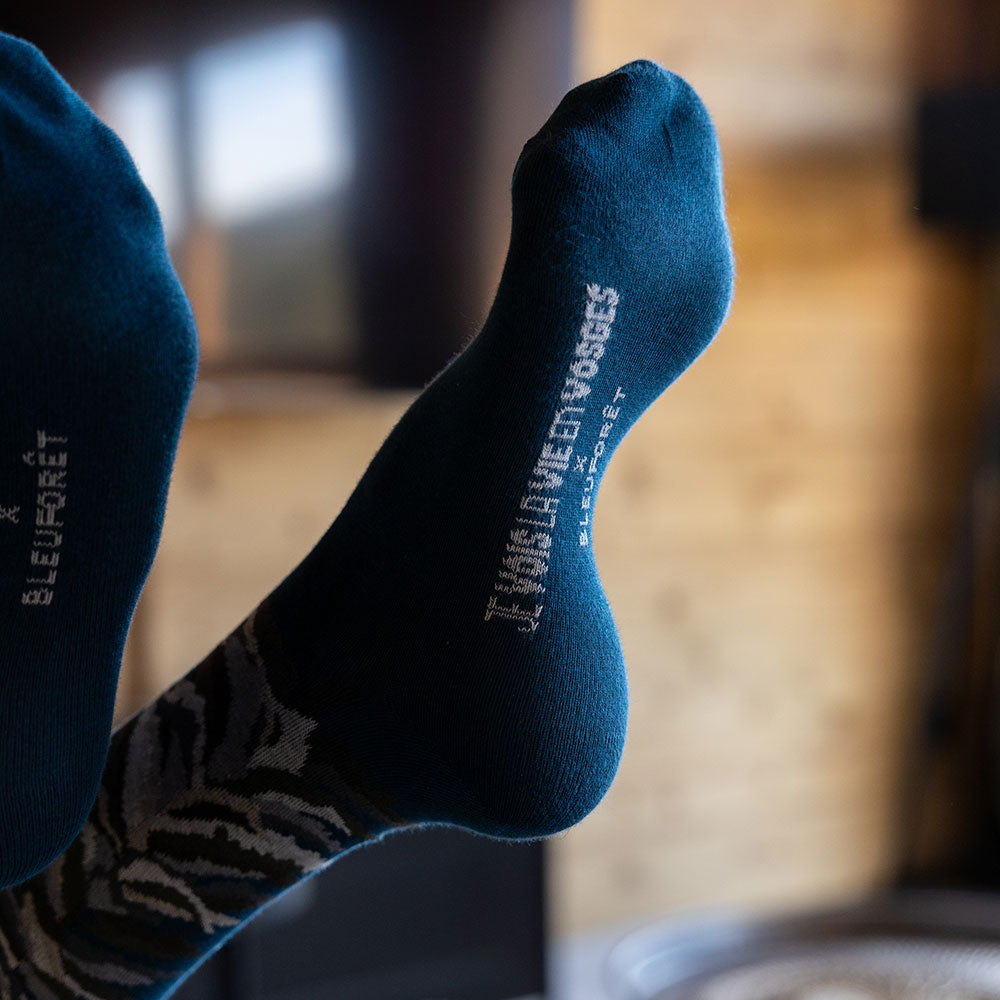 chaussettes Bleu Forêt portées